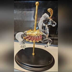 Franklin Mint Crystal Majesty Carousel horse figurine by William Dentzel III